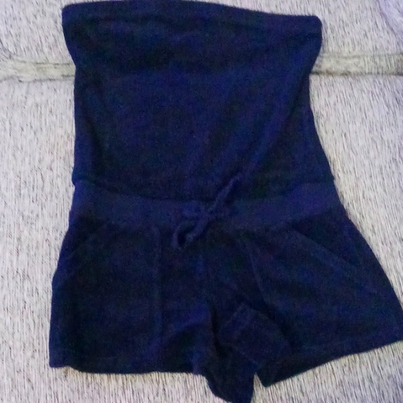 Juicy couture terry cloth romper strapless navy size p - Picture 1 of 4